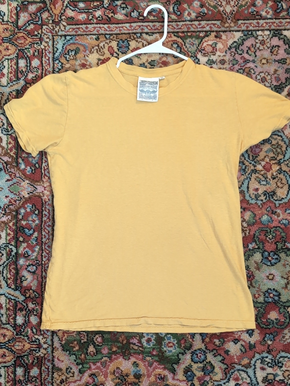 Jungmaven Short Sleeve Crewneck Tee in Light Yellow